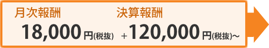 月次報酬：18,900円（税込）＋決算報酬126,000円（税込）～